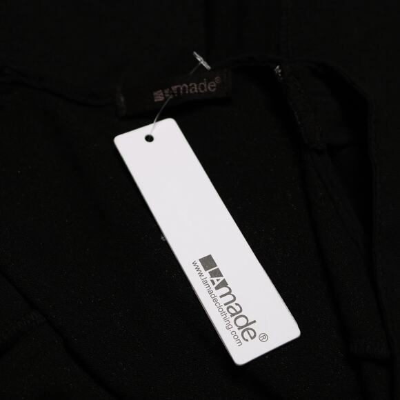 Revolve LAmade Black Open Back High Low Jersey Midi Dress Sleeveless Size S - Picture 7 of 9